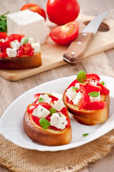 Bruschetta With Tomato Feta Basil