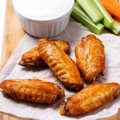 Buffalo Spicy Chicken Wings With Cayenne Pepper Sauce Isolated White Background